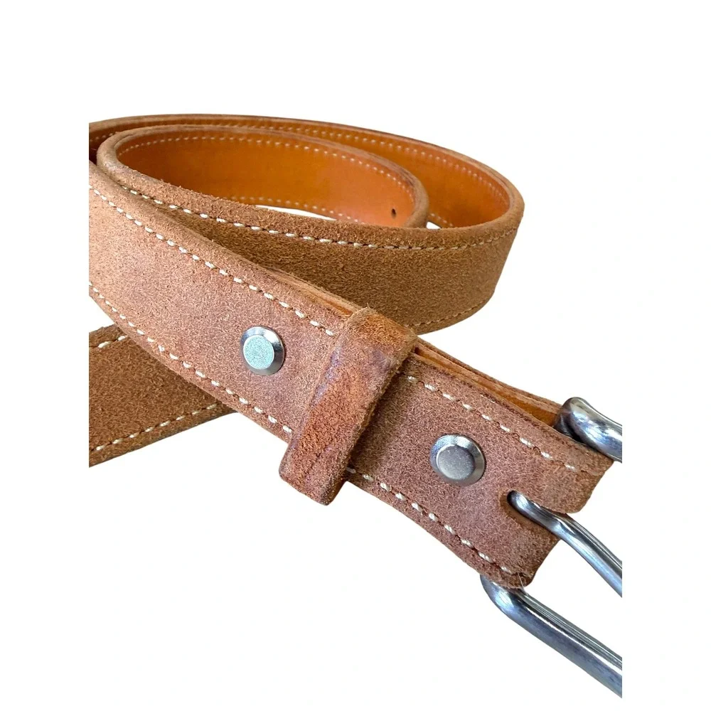 Ranchlands Maker Chico Basin Ranch Roughout Leather Belt Brown Tan Size 30 USA
